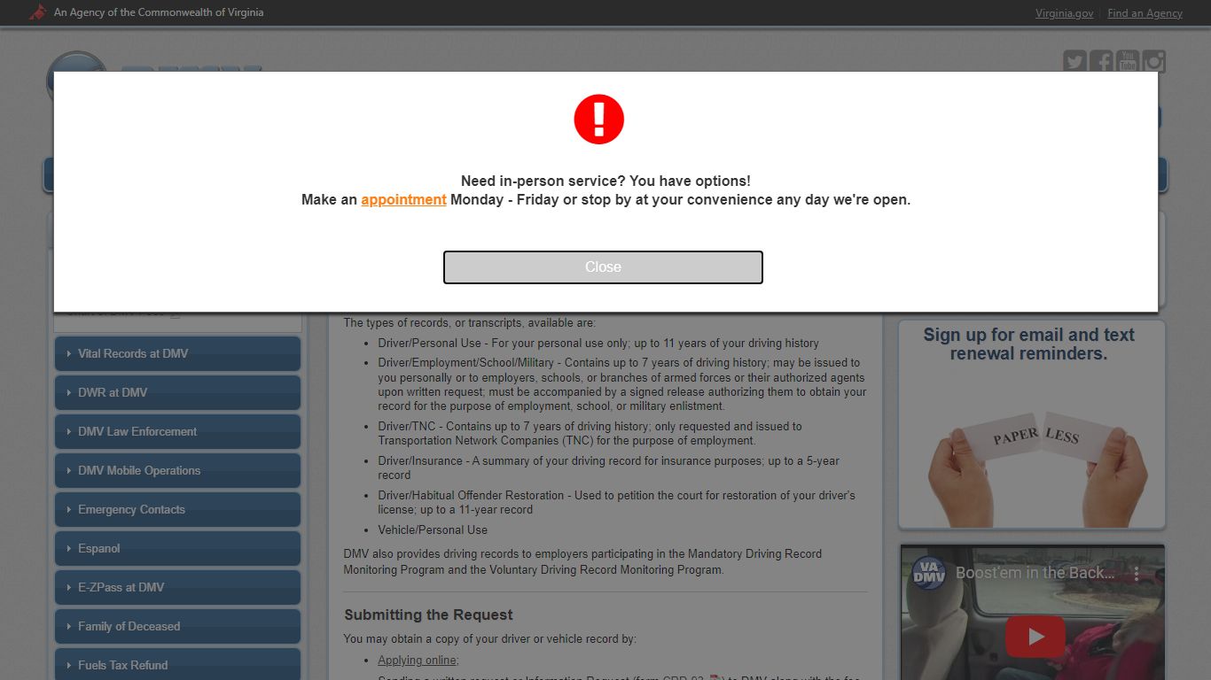 Virginia Department of Motor Vehicles